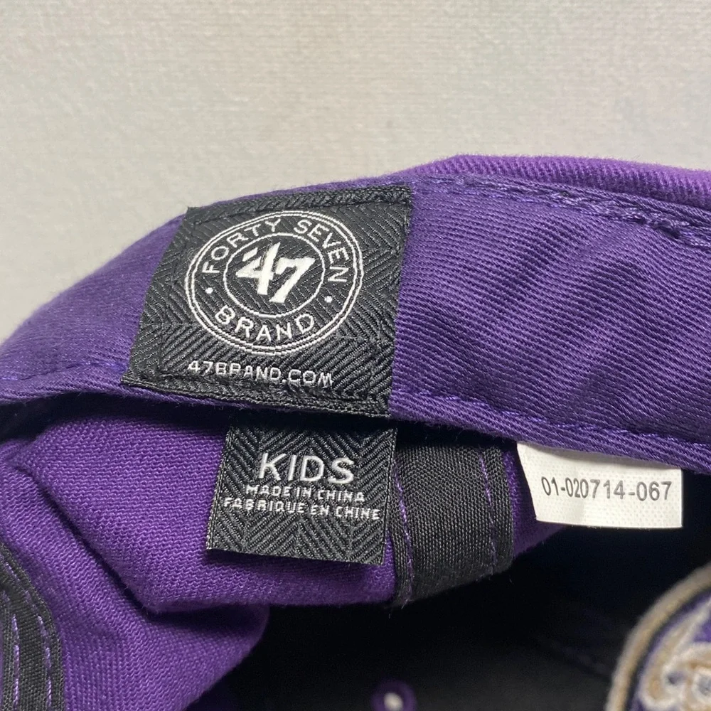 Baltimore Ravens NFL Team Apparel Embroidered Logo Purple 47 Brand Kids Cap O/S
